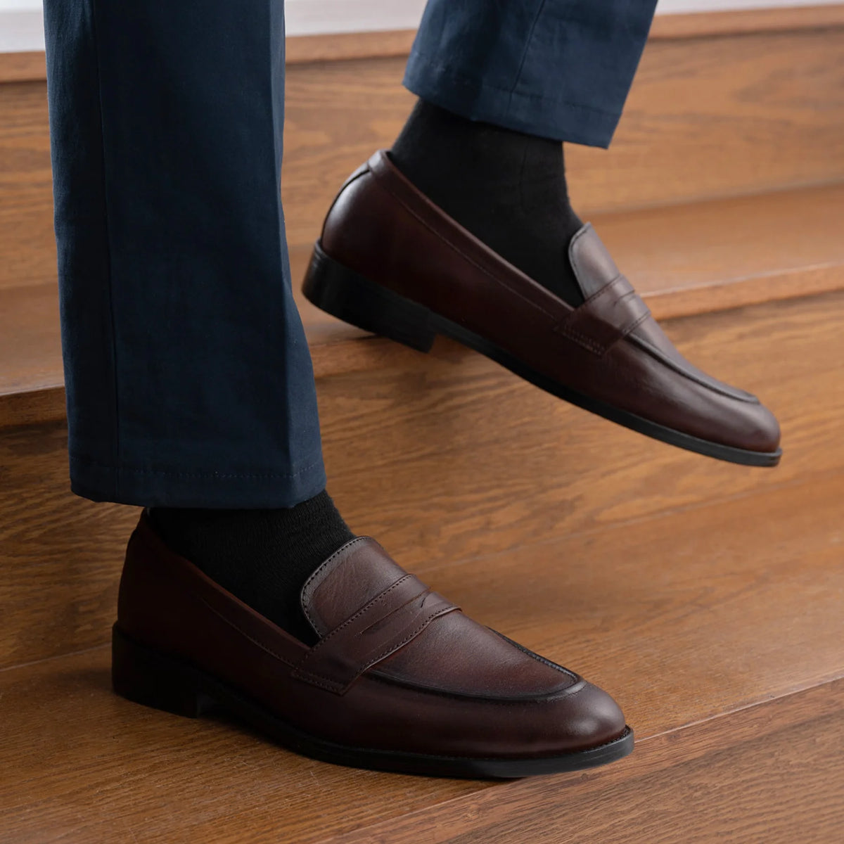 Orlaven Baxton Burnished Brązowy Skórzane mokasyny Męska footwear image 9