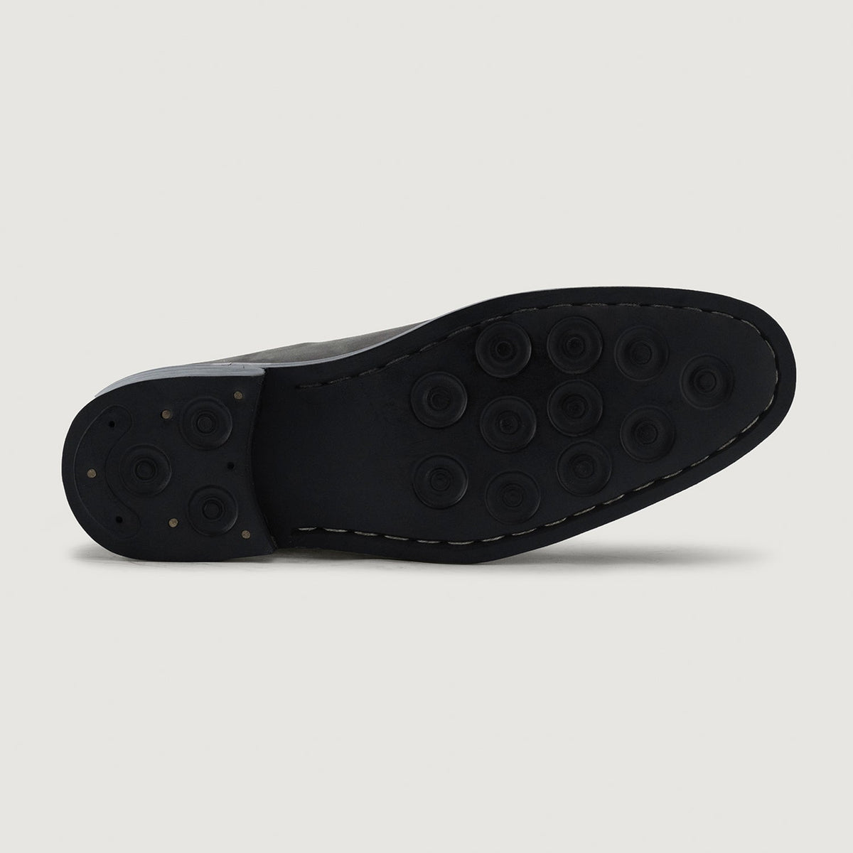 Clarkson Chelsea Grey Nubuck Skórzane trzewiki - StudGuard Męska - Wzmocniony zapiętek i precyzyjne podwójne szwy