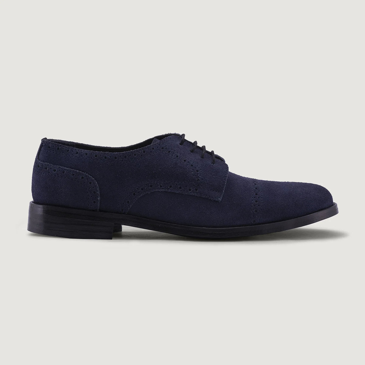 Blue Goatskin Suede Leather Shoes - Konstrukcja ramowa Goodyear welt i detal noska