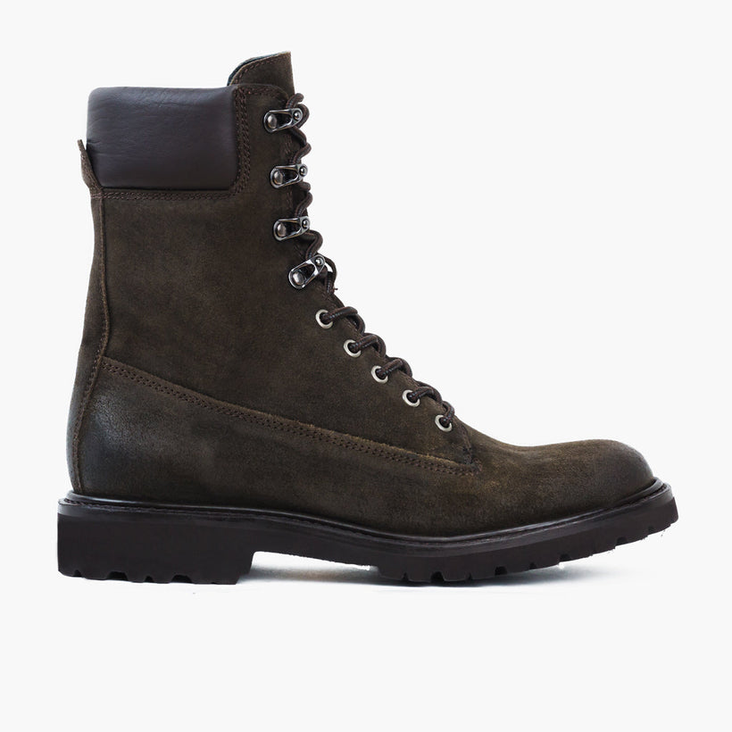 Explorer Dark Olive Suede Leather Boots Męska