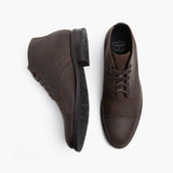 Cadet Tobacco Leather Boots - Reinforced Heel Counter & Precision Double-Row Stitching Detail
