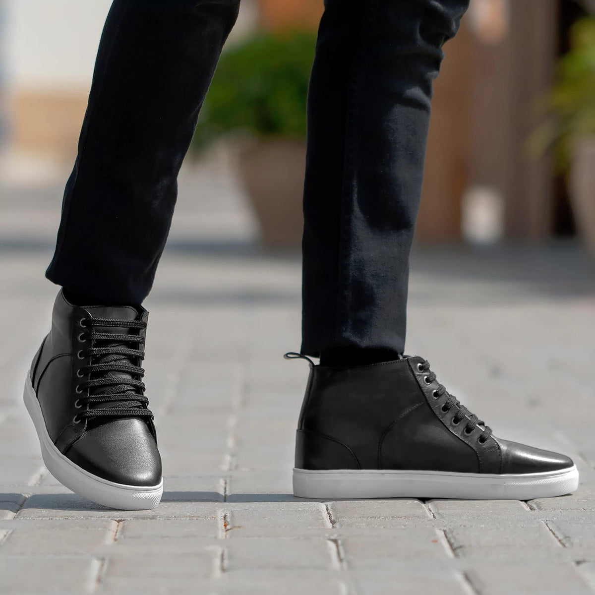 Orlaven Marty High Top Czarny Skórzane sneakersy Męska footwear image 9