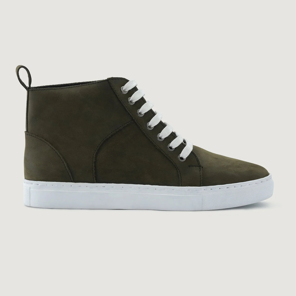 Olive Full-Grain leather Sneakers - Konstrukcja ramowa Goodyear welt i detal noska