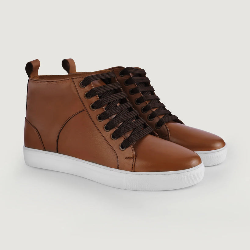 Marty High Top Jasnobrązowy Skórzane sneakersy Męska