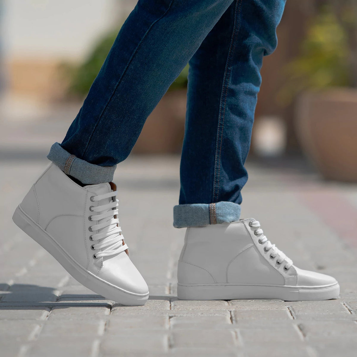 Orlaven Marty High Top White Skórzane sneakersy Męska footwear image 9