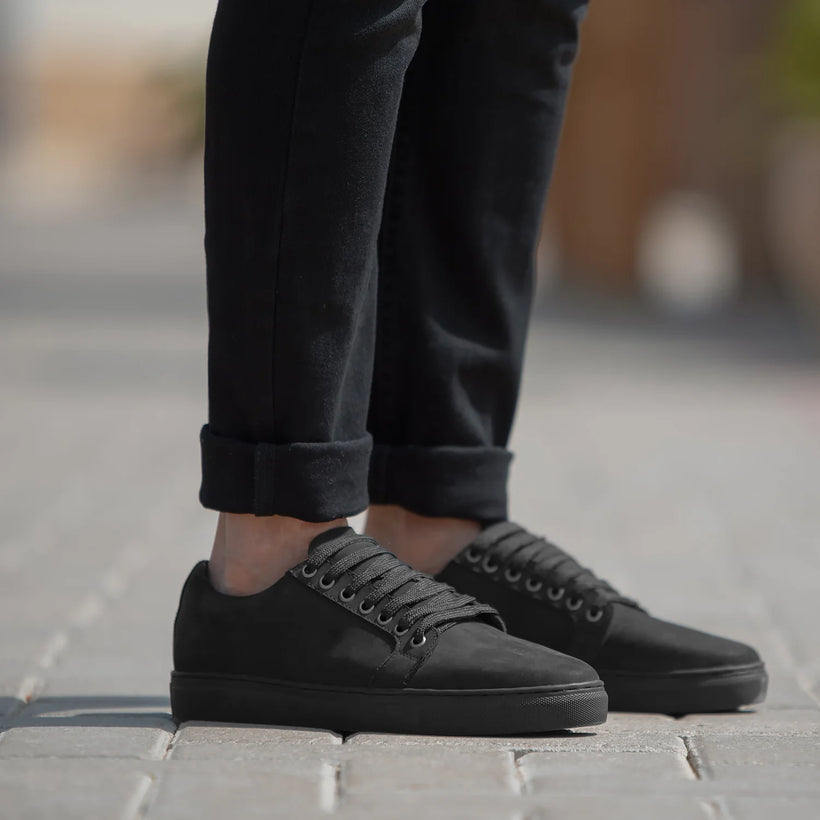 Murphy Low Top Czarny Nubuck Skórzane sneakersy Męska