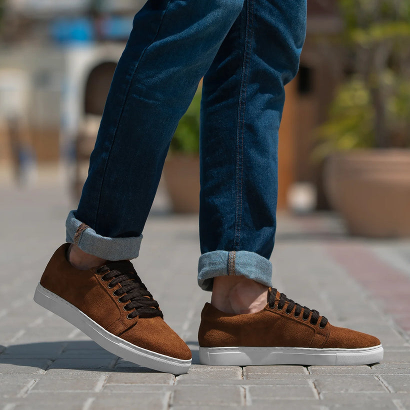 Murphy Low Top Brązowy Suede Skórzane sneakersy Męska