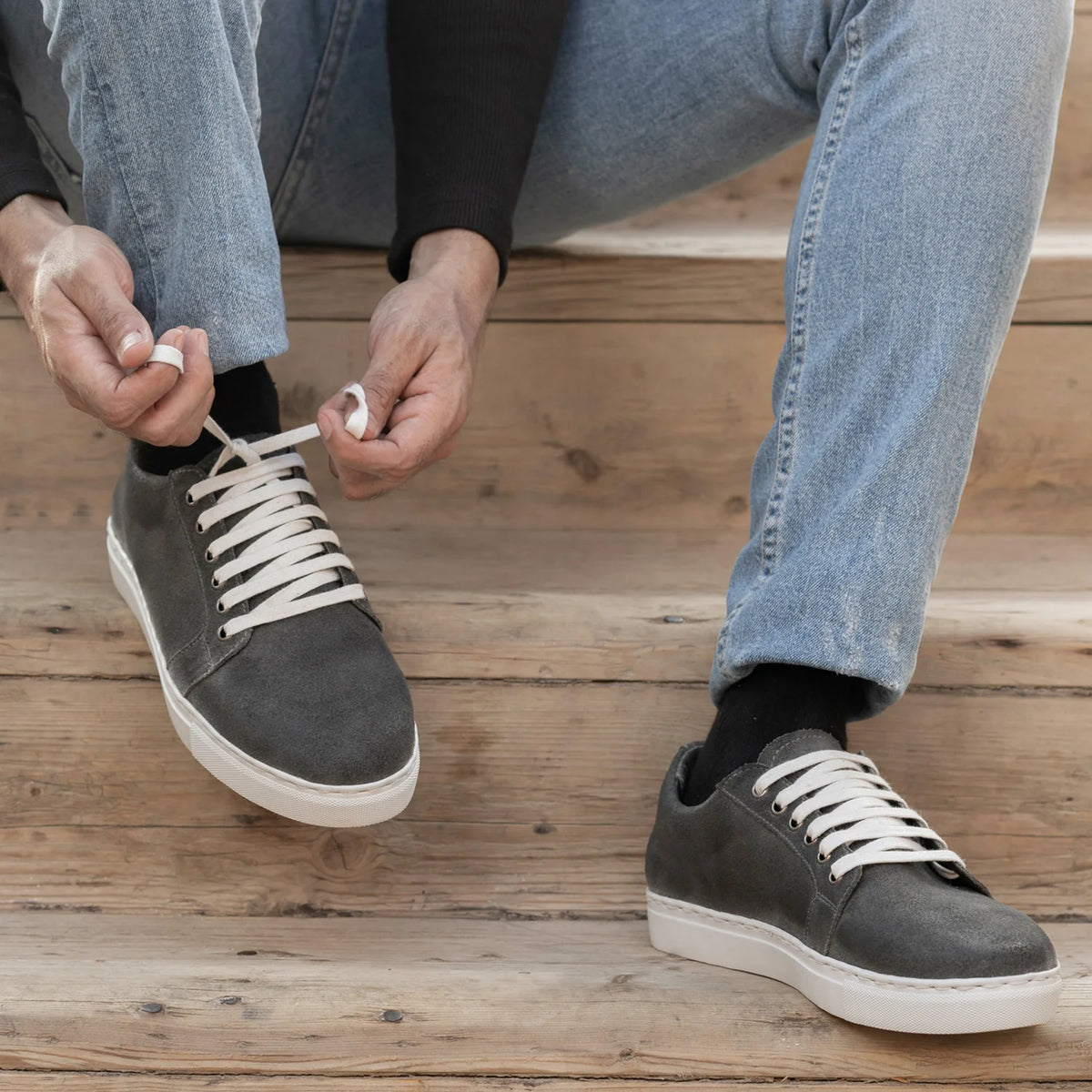 Styled On-Foot Perspective Demonstrating Ankle Fit & Silhouette on Model
