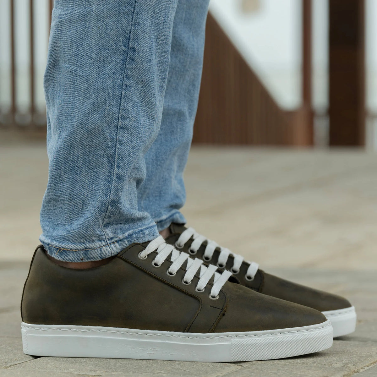 Styled On-Foot Perspective Demonstrating Ankle Fit & Silhouette on Model