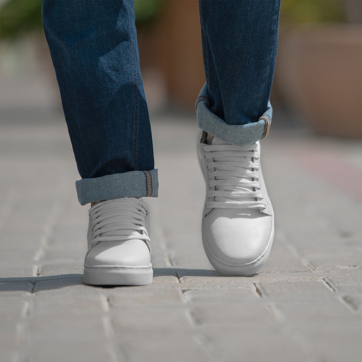 Murphy Low Top White Skórzane sneakersy Męska - Wzmocniony zapiętek i precyzyjne podwójne szwy