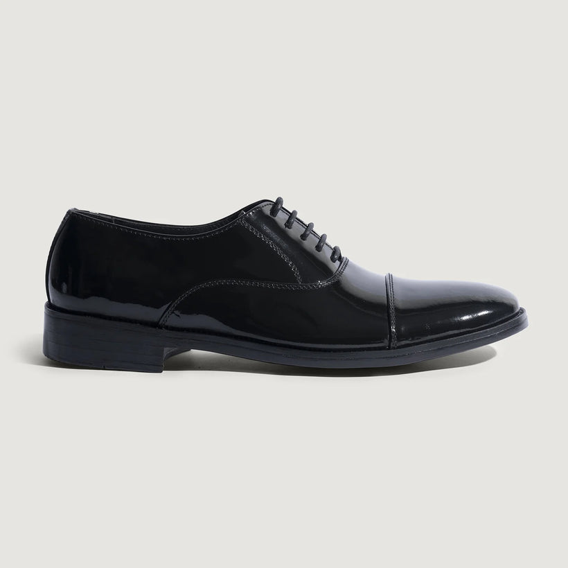 Professor Oxford Czarna Patent Leather Shoes Męska