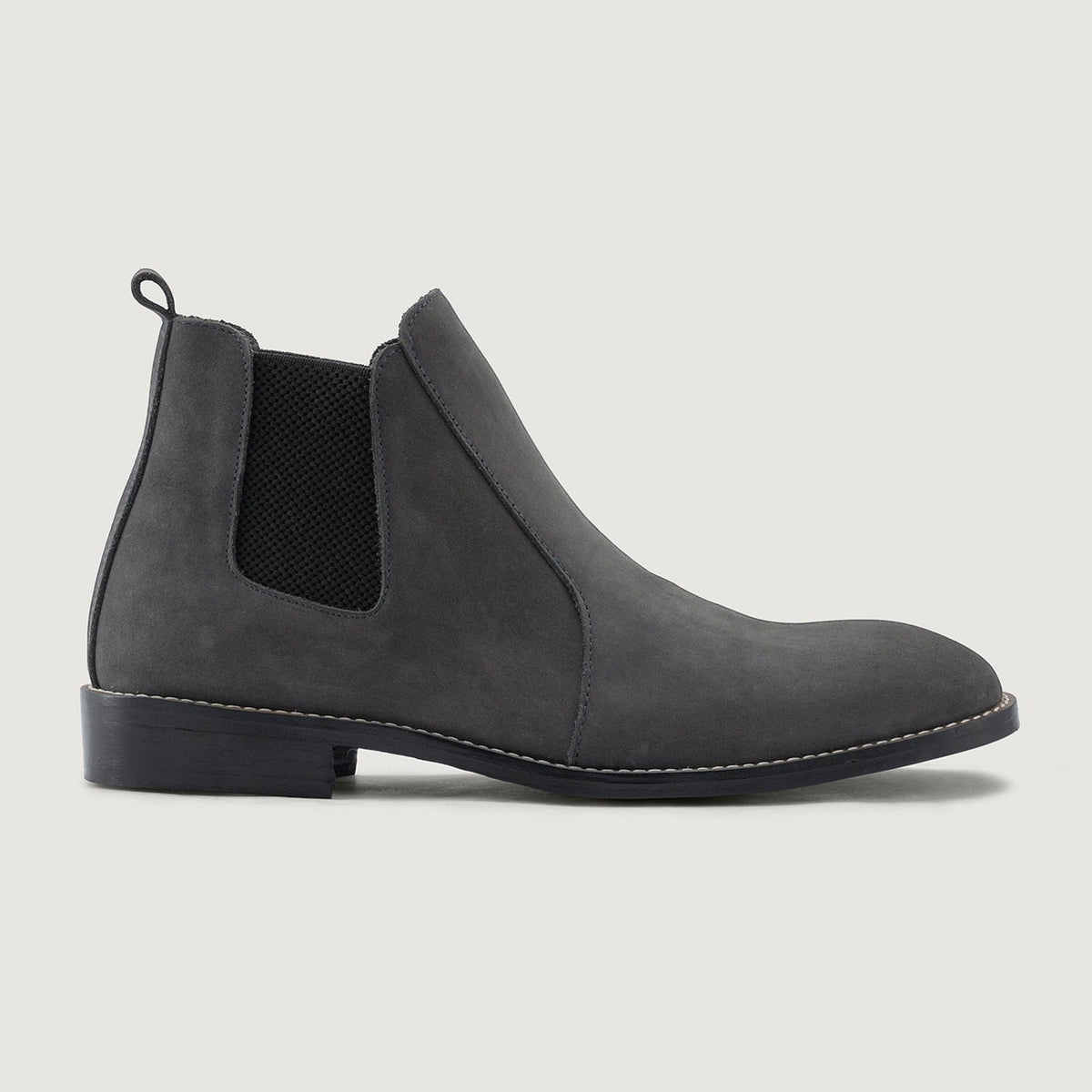Grey Full-Grain leather Boots - Konstrukcja ramowa Goodyear welt i detal noska