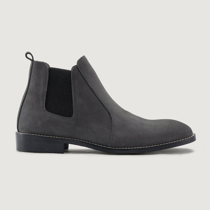 Clarkson Chelsea Grey Nubuck Leather Boots - StudGuard Męska