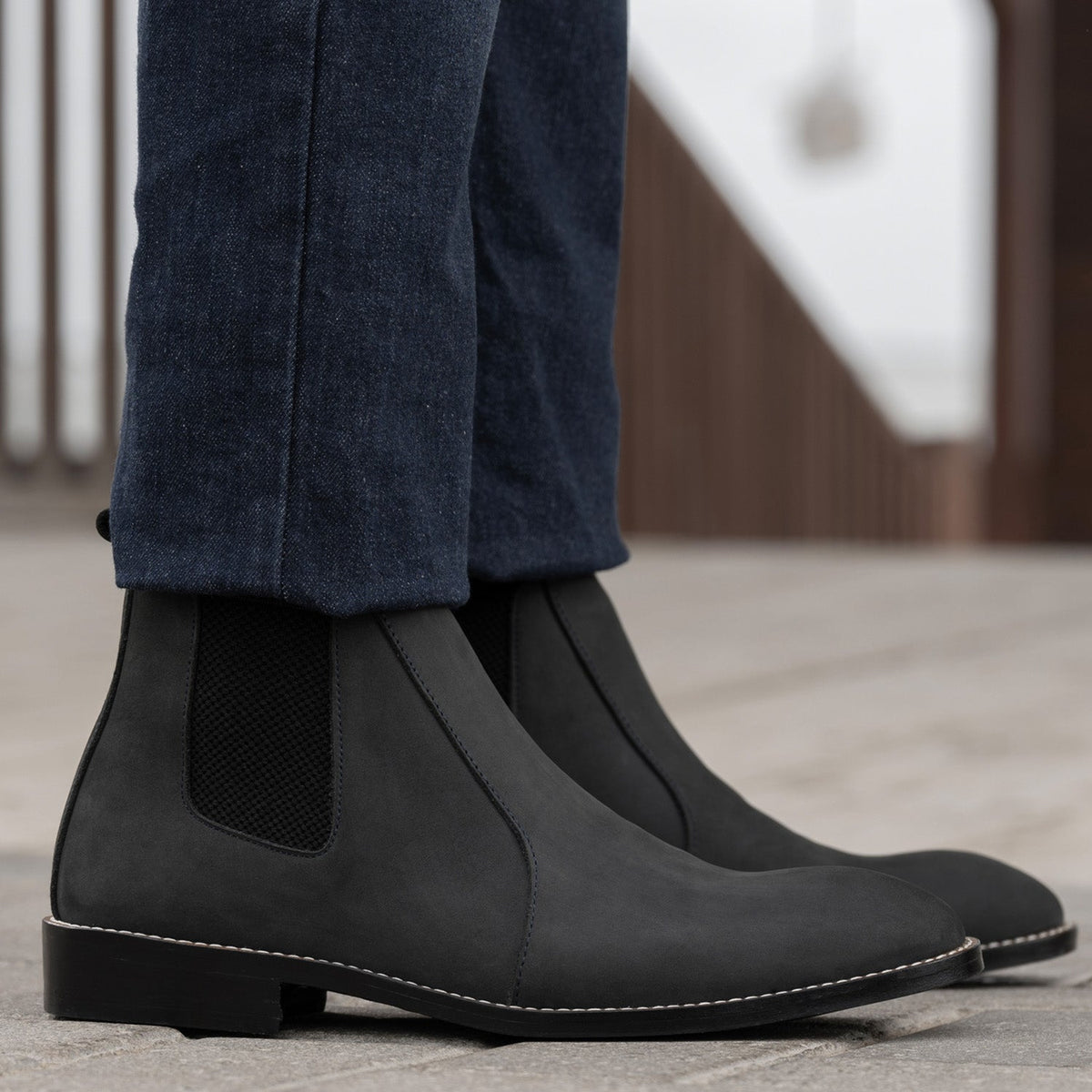 Orlaven Clarkson Chelsea Grey Nubuck Skórzane trzewiki - StudGuard Męska footwear image 10