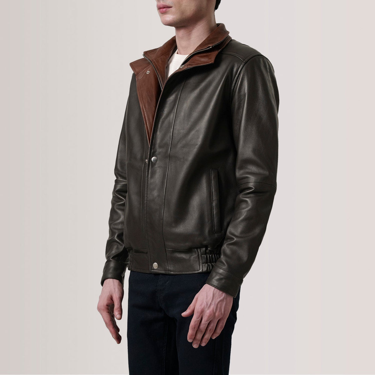 Alfred Skórzana Kurtka Bomberka Męska – alternate product view 3