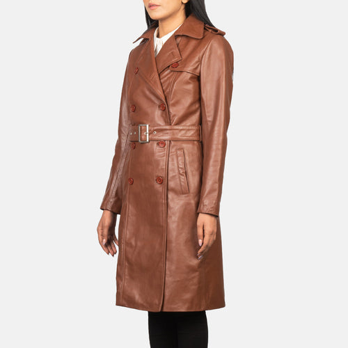 Black Cowhide leather Coat - Back View Showing Tailored Shoulder Fit & Clean Hemline