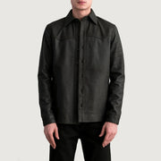 
Bronco Tumbled Brązowy Leather Shirt Męska in Tumbled Brown Sheepskin Leather - Widok z przodu i dopasowana sylwetka | Kup online w oficjalnym sklepie
