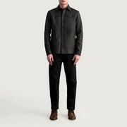 
Szczegółowe zbliżenie of Shirt & Buttons Hardware on Bronco Tumbled Brązowy Leather Shirt Męska