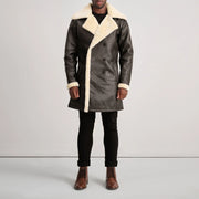 
Charles Skórzany Płaszcz Brązowy Shearling Skórzany Płaszcz Męska – alternate product view 3