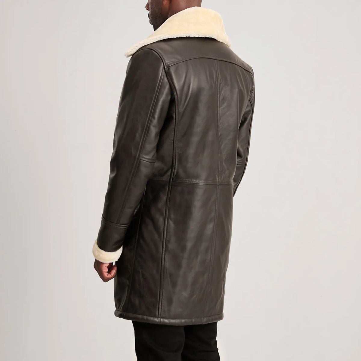
Charles Skórzany Płaszcz Brązowy Shearling Skórzany Płaszcz Męska – alternate product view 5