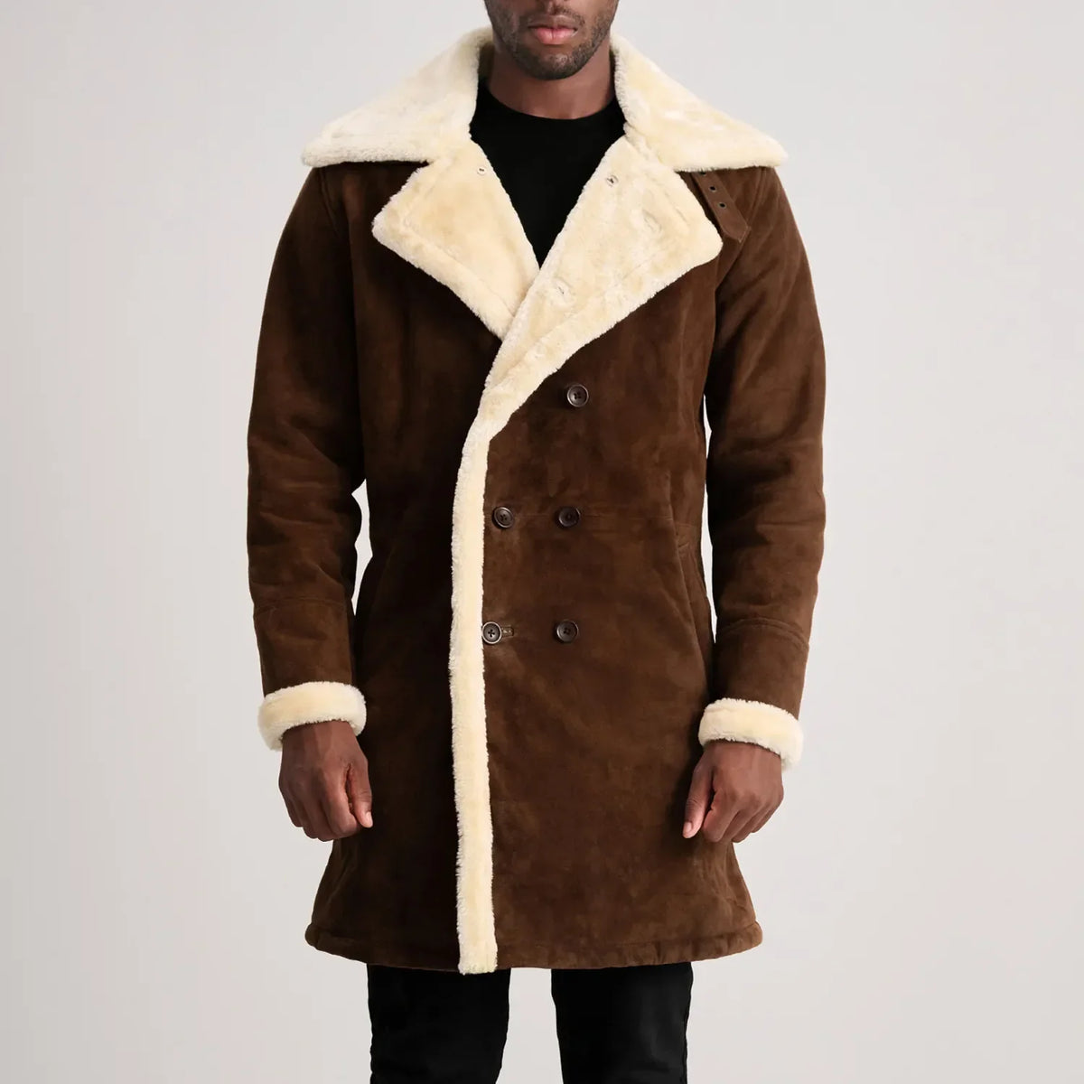 
Charles Skórzany Płaszcz Brązowy Shearling Skórzany Płaszcz Męska – alternate product view 4