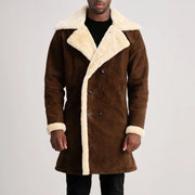
Charles Skórzany Płaszcz Brązowy Shearling Skórzany Płaszcz Męska – alternate product view 4