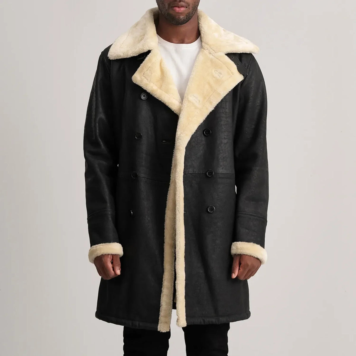 
Charles Skórzany Płaszcz Brązowy Shearling Skórzany Płaszcz Męska – alternate product view 1