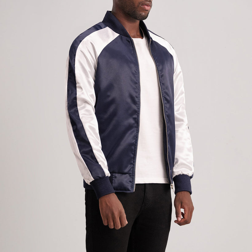 Clarke Blue Varsity Kurtka Skórzana Męska