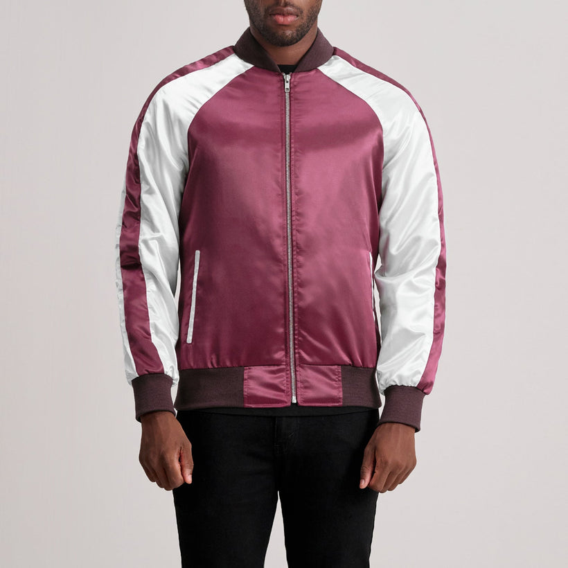 Clarke Maroon Varsity Kurtka Skórzana Męska