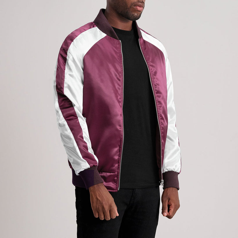 Clarke Maroon Varsity Kurtka Skórzana Męska