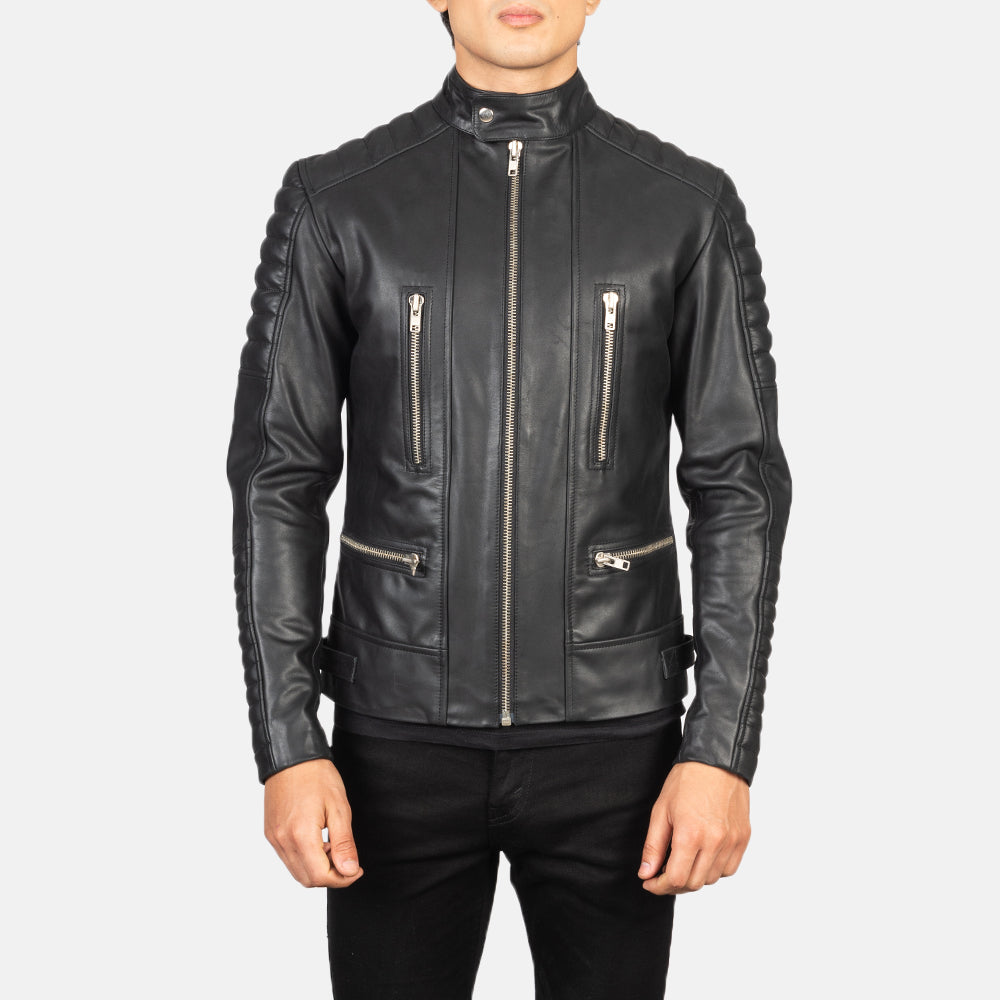 
Szczegółowe zbliżenie of Band with Snap Button & Zipper Hardware on Damian Grey Suede Biker Jacket