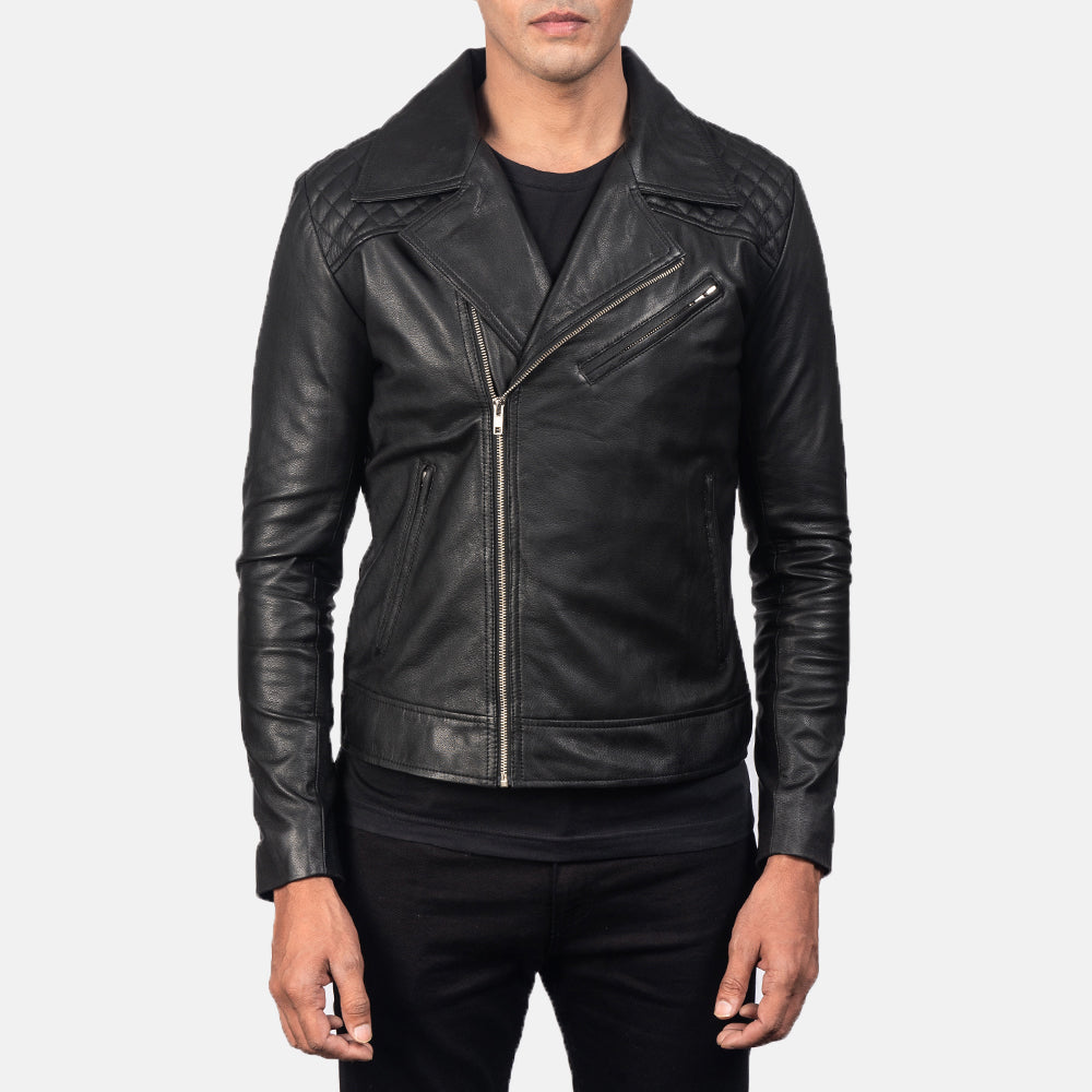 Danny Quilted Brown Leather Biker Jacket - Widok z boku z ergonomicznym krojem rękawa