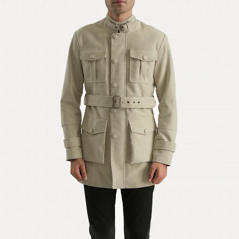 Dolf Off-White Kurtka Zamszowa Męska
