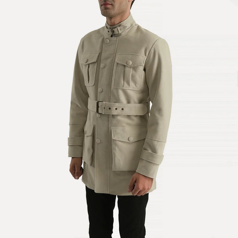 Dolf Off-White Kurtka Zamszowa Męska