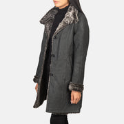 
Erica Shearling Skórzany Płaszcz Damska – alternate product view 2