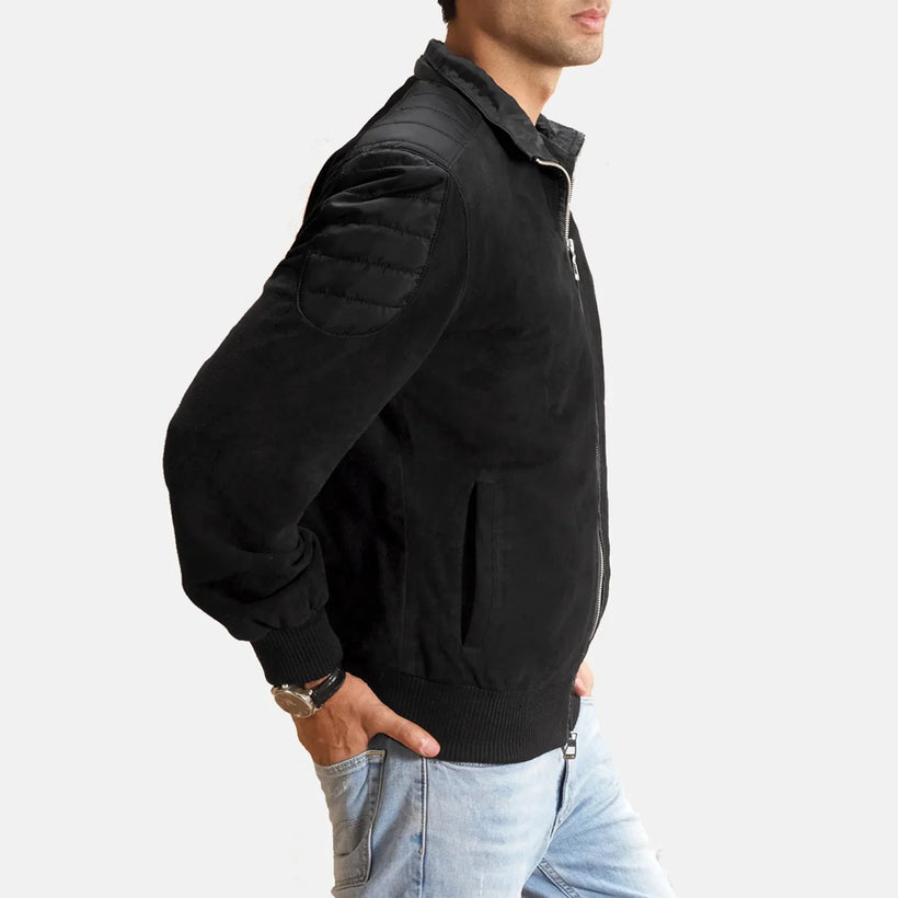 Ethan Hybrid Suede Skórzana Kurtka Bomberka Męska