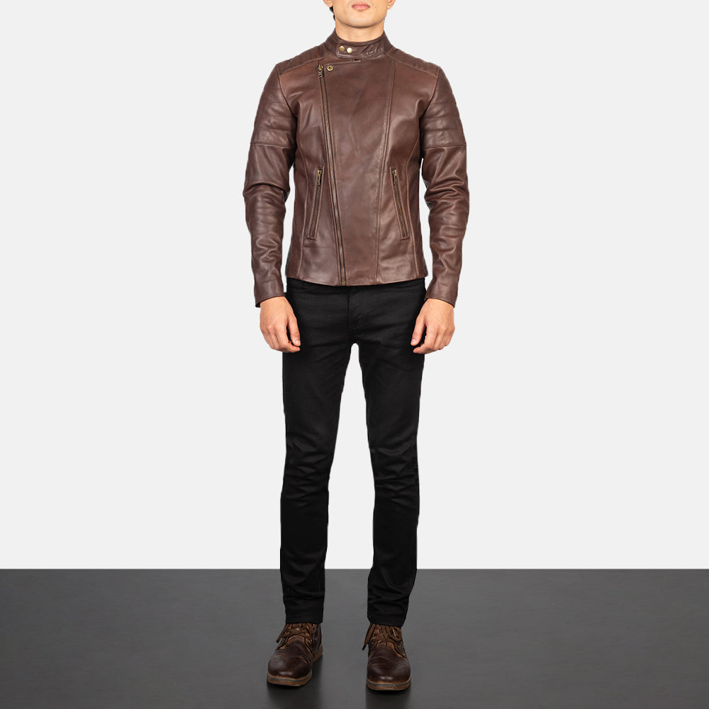Faisor Mocha Skórzana Ramoneska Męska – alternate product view 3