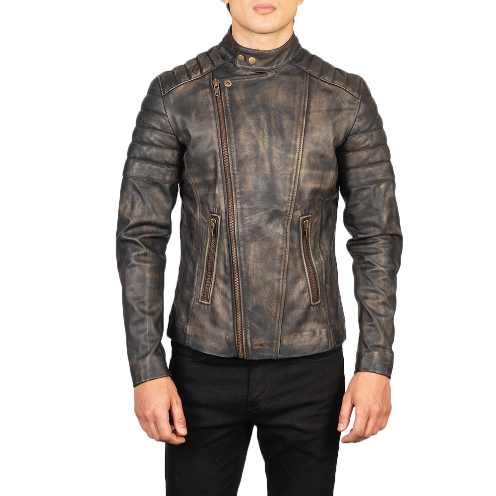 Faisor Mocha Skórzana Ramoneska Męska – alternate product view 4