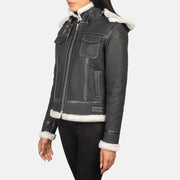 Fiona Hooded Kożuch Skórzany Damska – alternate product view 2