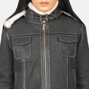 Fiona Hooded Kożuch Skórzany Damska – alternate product view 6