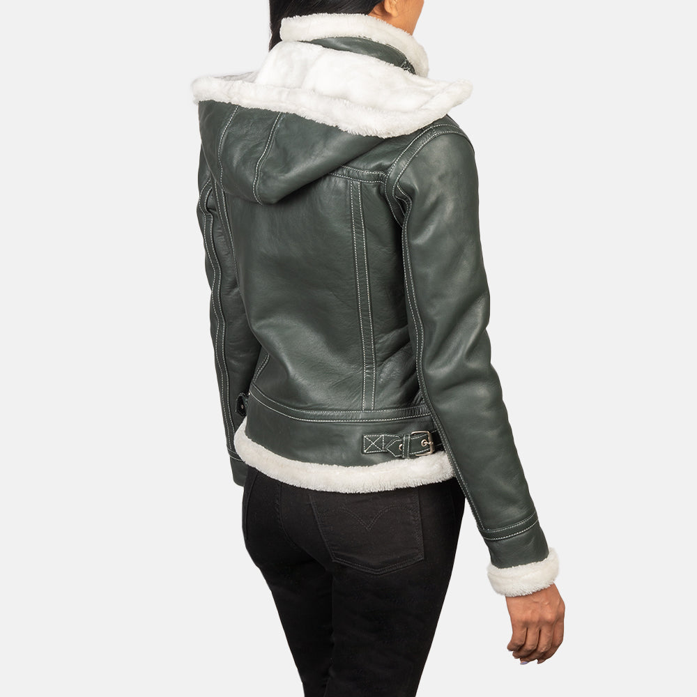 Fiona Hooded Kożuch Skórzany Damska – alternate product view 5