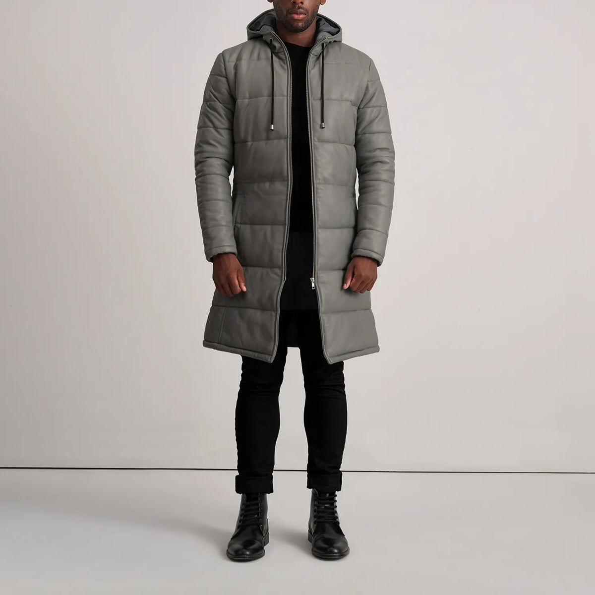 
Floyd Skórzany Płaszcz Jasnobrązowy Puffer Kurtka Skórzana Męska – alternate product view 3