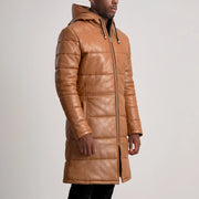 
Floyd Skórzany Płaszcz Jasnobrązowy Puffer Kurtka Skórzana Męska – alternate product view 2