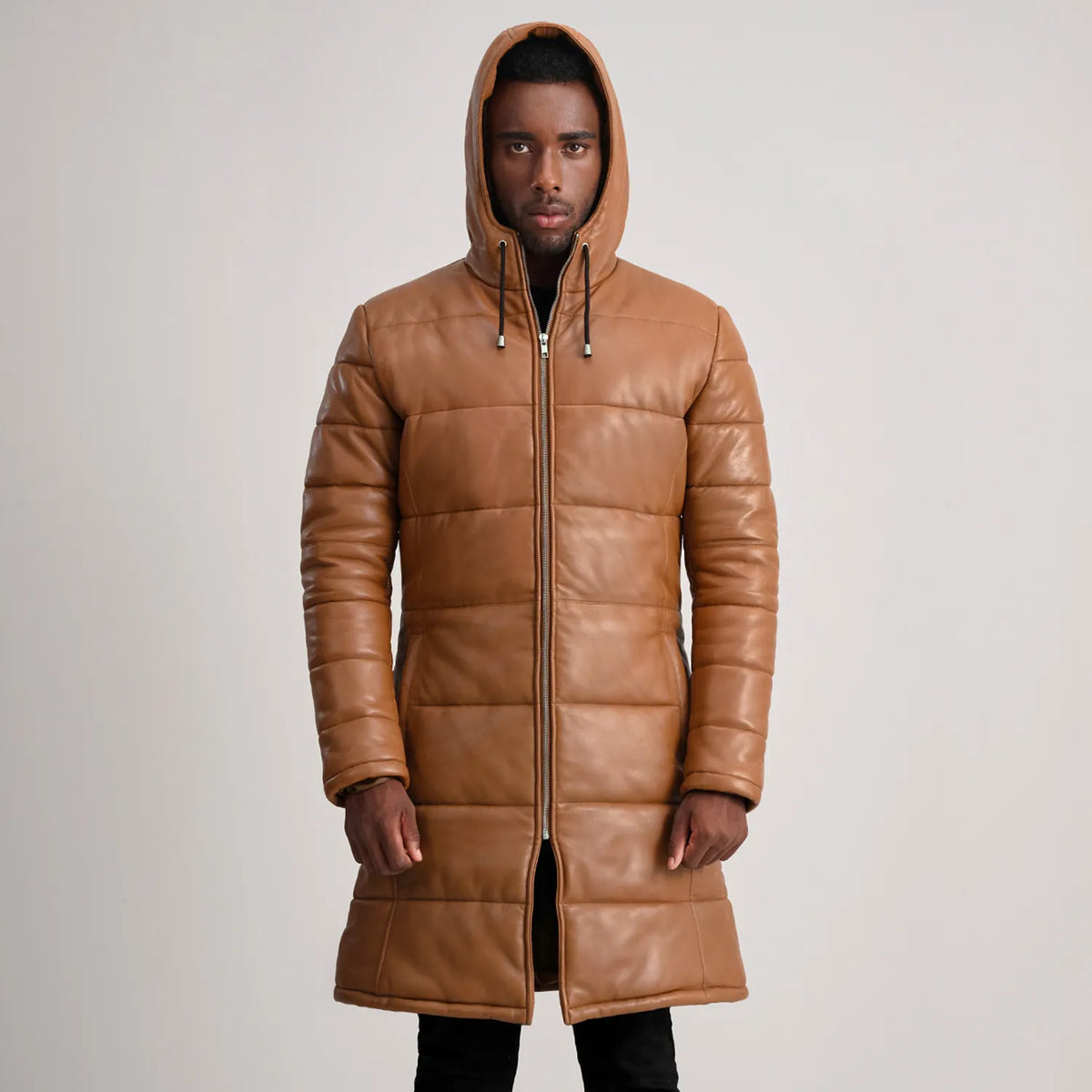 
Floyd Skórzany Płaszcz Jasnobrązowy Puffer Kurtka Skórzana Męska – alternate product view 4
