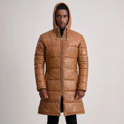 
Floyd Skórzany Płaszcz Jasnobrązowy Puffer Kurtka Skórzana Męska – alternate product view 4