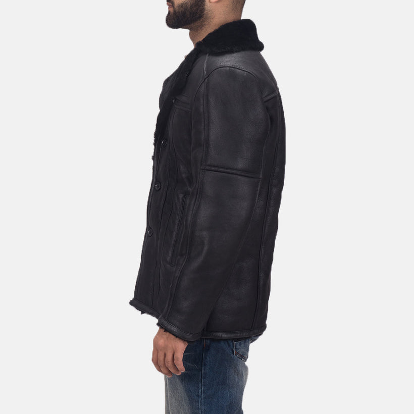 Furcliff Double Face Shearling Skórzany Płaszcz Męska