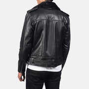 
Szczegółowe zbliżenie of Notch with Removable Fur & Zipper with Waist belt Hardware on Furton Black Leather Biker Jacket
