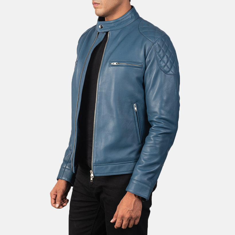 Gatsby Blue Skórzana Ramoneska Męska
