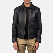 Men's Inferno Brązowa Kurtka Skórzana Męska in Distressed Brown Sheep Skin Burnishing - Front Profile View &amp; Tailored Silhouette | Buy Online