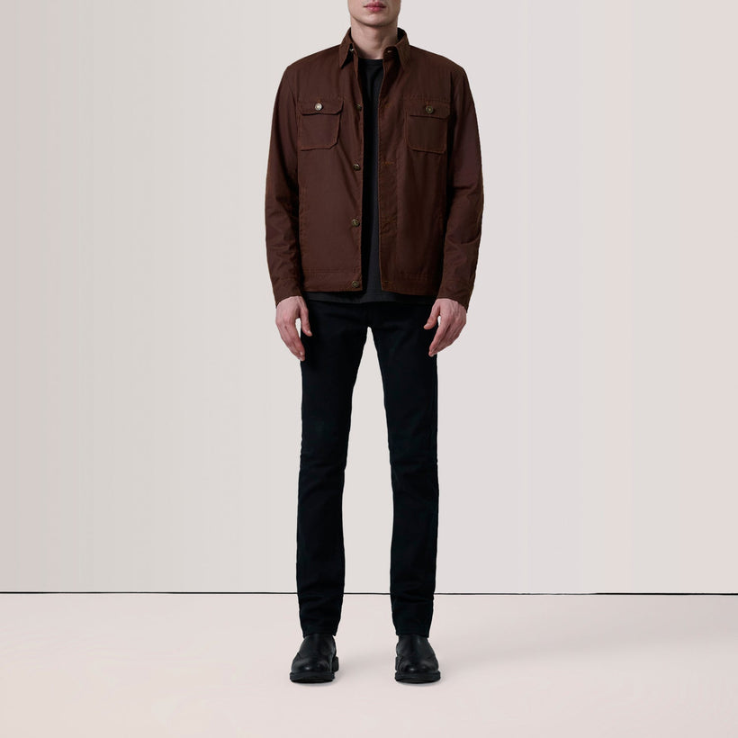 Irwin Brązowa Waxed Canvas Field Kurtka Skórzana Męska